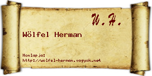 Wölfel Herman névjegykártya